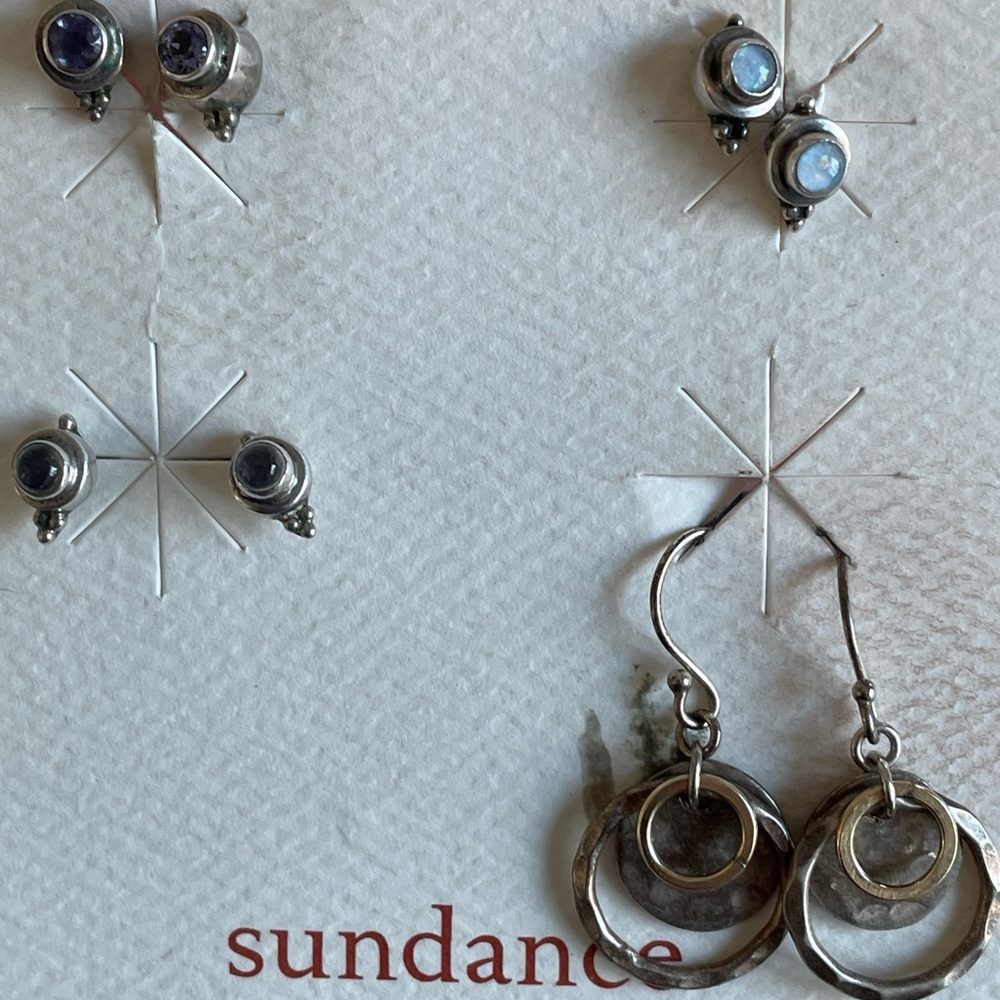 6 pairs of Sundance earrings.  3 post, 3 dangle